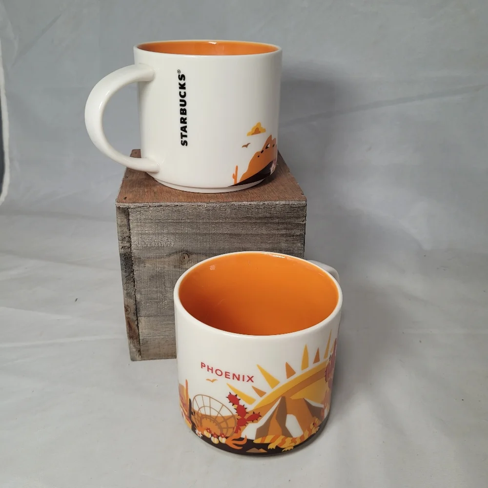 2x Starbucks 2017 Phoenix You‎ Are Here Collection Coffee Mug Pair
